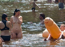 Spying couples on nudist beach