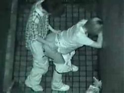 Security cam catches couple fucking